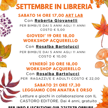 SETTEMBRE IN LIBRERIA